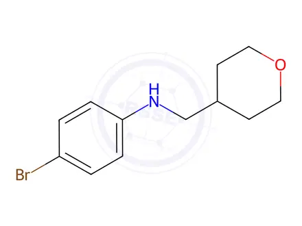 Chemical structure of 4-Bromo-N-((tetrahydro-2H-pyran-4-yl)methyl)aniline