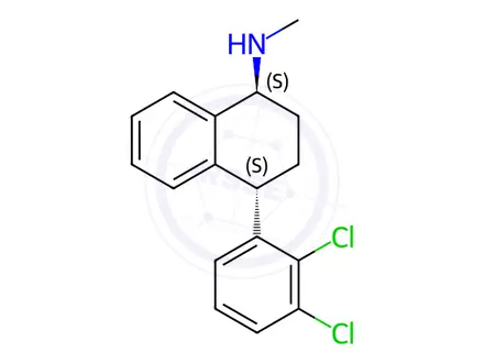 Chemical structure of (1S,4S)-4-(2,3-Dichlorophenyl)-N-methyl-1,2,3,4-tetrahydronaphthalen-1-amine