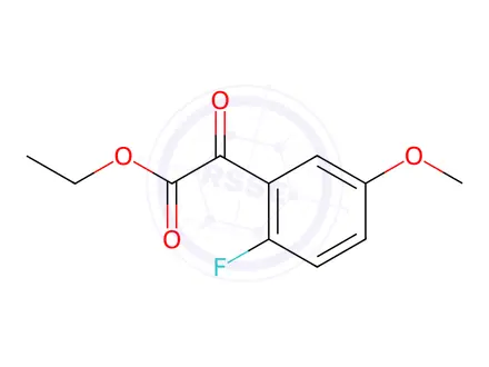 Chemical structure of ethyl 2-(2-fluoro-5-methoxyphenyl)-2-oxoacetate