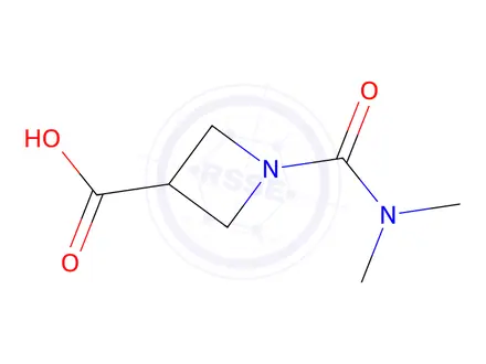 Chemical structure of 1-(Dimethylcarbamoyl)azetidine-3-carboxylic acid
