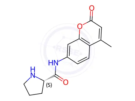 Chemical structure of (2S)-N-(4-Methyl-2-oxochromen-7-yl)pyrrolidine-2-carboxamide