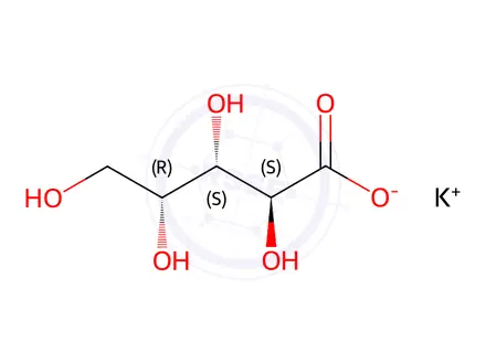 Chemical structure of D-lyxonic acid, potassium salt