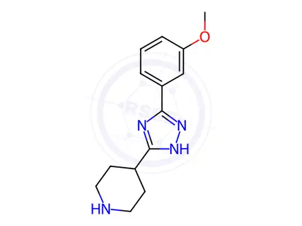 Chemical structure of 4-(3-(3-Methoxyphenyl)-1H-1,2,4-triazol-5-yl)piperidine