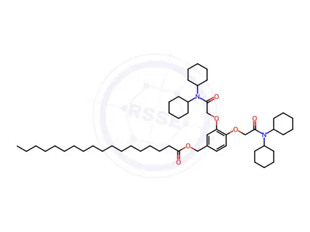 Chemical structure of 3,4-Bis(2-(dicyclohexylamino)-2-oxoethoxy)benzyl stearate