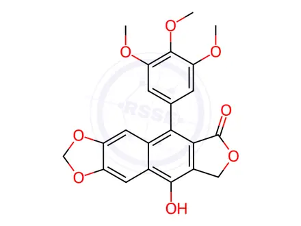 Chemical structure of Tetradehydropodophyllotoxin