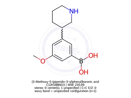 Chemical structure of (3-Methoxy-5-(piperidin-3-yl)phenyl)boronic acid
