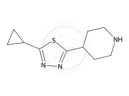 Chemical structure of 4-(5-Cyclopropyl-1,3,4-thiadiazol-2-yl)piperidine