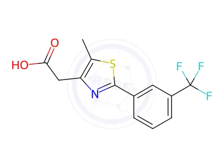 Chemical structure of 2-{5-Methyl-2-[3-(trifluoromethyl)phenyl]-1,3-thiazol-4-yl}acetic acid
