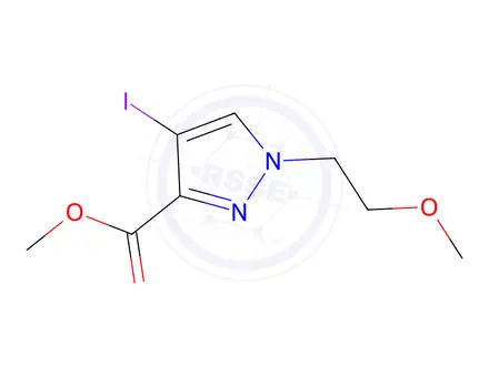 Chemical structure of Methyl 4-iodo-1-(2-methoxyethyl)-1H-pyrazole-3-carboxylate