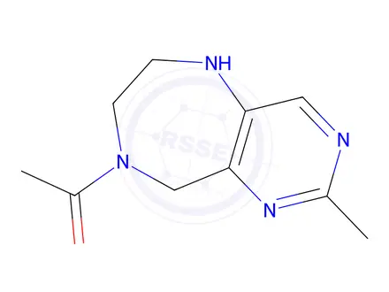 Chemical structure of 1-(2-Methyl-5,6,7,9-tetrahydro-8H-pyrimido[5,4-e][1,4]diazepin-8-yl)ethan-1-one