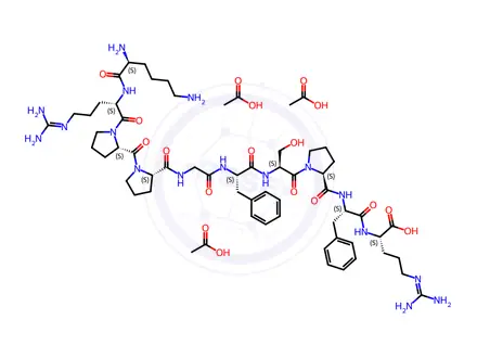 Chemical structure of KALLIDIN (HUMAN, BOVINE) 3ACOH 4H2O