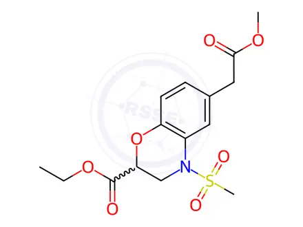 Chemical structure of Ethyl 4-methanesulfonyl-6-(2-methoxy-2-oxoethyl)-3,4-dihydro-2H-1,4-benzoxazine-2-carboxylate