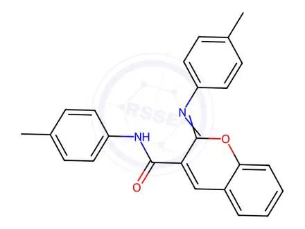 Chemical structure of N-(p-tolyl)-2-(p-tolylimino)-2H-chromene-3-carboxamide