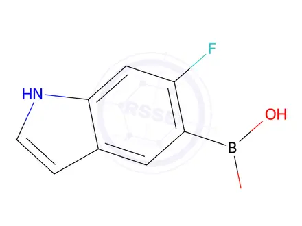 Chemical structure of (6-Fluoro-1H-indol-5-yl)boronic acid
