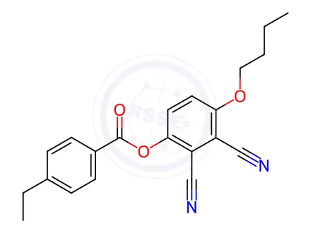 Chemical structure of Benzoic acid, 4-ethyl-, 4-butoxy-2,3-dicyanophenyl ester