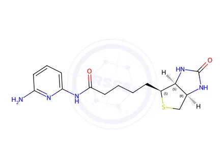 Chemical structure of 2-amino-(6-amidobiotinyl)pyridine