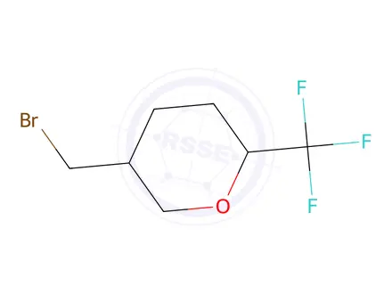 Chemical structure of 5-(Bromomethyl)-2-(trifluoromethyl)tetrahydro-2H-pyran