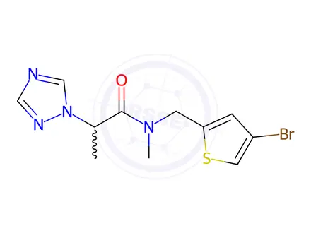 Chemical structure of n-((4-Bromothiophen-2-yl)methyl)-N-methyl-2-(1h-1,2,4-triazol-1-yl)propanamide