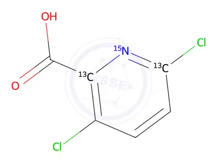 Chemical structure of Clopyralid-13C2,15N