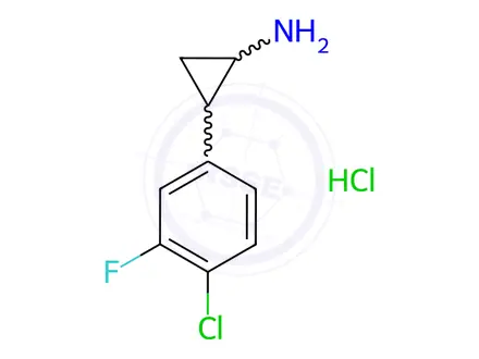Chemical structure of 2-(4-Chloro-3-fluorophenyl)cyclopropan-1-amine Hydrochloride
