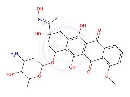 Chemical structure of Daunorubicin oxime hydrochloride