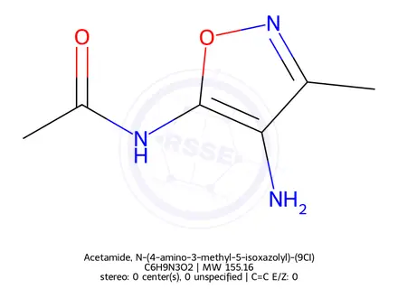 Chemical structure of Acetamide, N-(4-amino-3-methyl-5-isoxazolyl)-(9CI)
