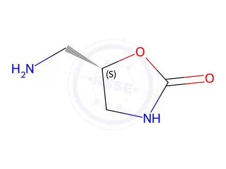 Chemical structure of (5S)​-​5-​(aminomethyl)​-​1,​3-​oxazolidin-​2-​one