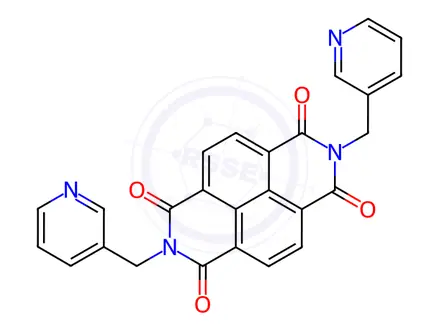 Chemical structure of 2,7-bis(3-pyridinylmethyl)benzo[lmn][3,8]phenanthroline-1,3,6,8(2H,7H)-tetrone