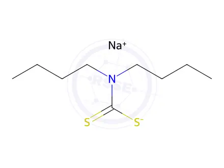 Chemical structure of Sodium dibutyldithiocarbamate