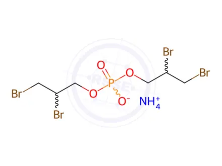 Chemical structure of ammonium bis(2,3-dibromopropyl) phosphate