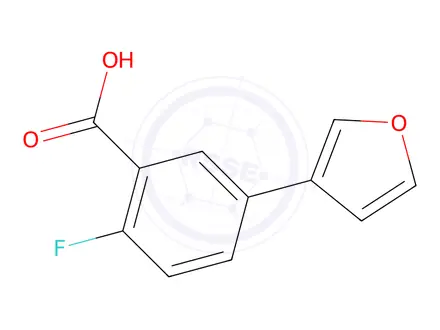 Chemical structure of 2-Fluoro-5-(furan-3-yl)benzoic Acid