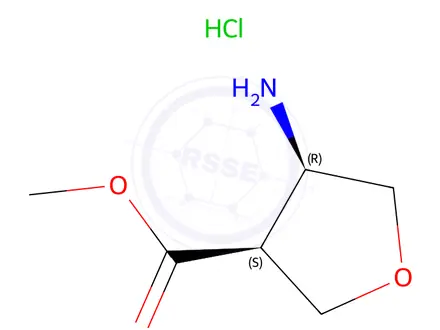 Chemical structure of 3-Furancarboxylic acid, 4-aminotetrahydro-, methyl ester, hydrochloride (1:1), (3S,4R))