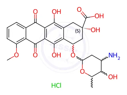 Chemical structure of 9-Carboxy Doxorubicin Impurity