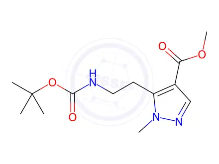 Chemical structure of 5-(2-tert-Butoxycarbonylamino-ethyl)-1-methyl-1H-pyrazole-4-carboxylic acid methyl ester