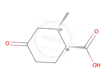 Chemical structure of (1R,2S)-2-Methyl-4-oxocyclohexane-1-carboxylicacid
