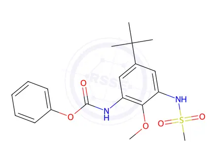 Chemical structure of Phenyl 5-tert-butyl-2-methoxy-3-(methylsulfonamido)phenylcarbamate