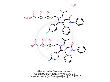 Chemical structure of Atorvastatin Calcium Hydrate