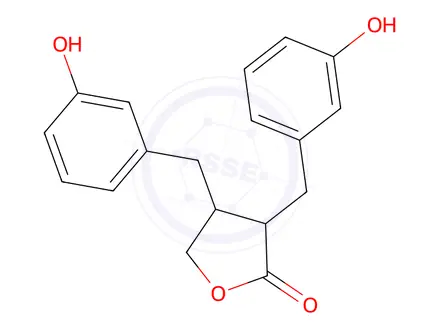 Chemical structure of (3S,4S)-3,4-Bis(3-hydroxybenzyl)dihydrofuran-2(3H)-one