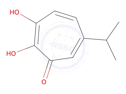 Chemical structure of 2,3-Dihydroxy-5-(1-methylethyl)-2,4,6-cycloheptatrien-1-one