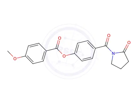 Chemical structure of 4-(2-Oxopyrrolidine-1-carbonyl)phenyl 4-methoxybenzoate