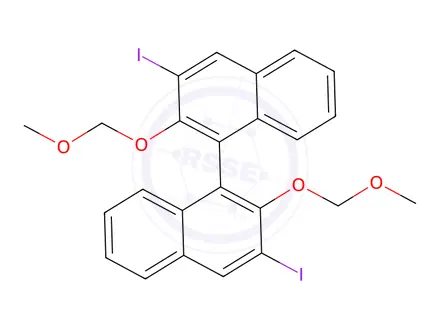 Chemical structure of (R)-3,3’-diiodo-2,2’-bis(methoxymethoxy)-1,1’-binaphthalene