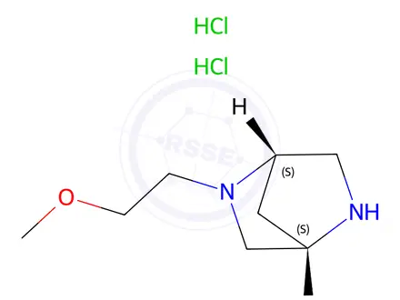 Chemical structure of (1S,4S)-2-(2-methoxyethyl)-2,5-diazabicyclo[2.2.1]heptane dihydrochloride