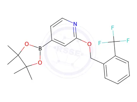 Chemical structure of 4-(4,4,5,5-Tetramethyl-1,3,2-dioxaborolan-2-yl)-2-((2-(trifluoromethyl)benzyl)oxy)pyridine
