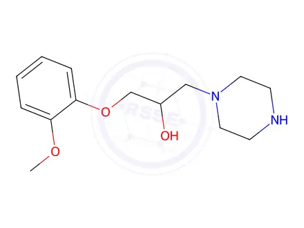 Chemical structure of 1-(2-Methoxyphenoxy)-3-(piperazin-1-yl)propan-2-ol