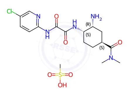 Chemical structure of Edoxaban Impurity 40 (1S,2R,4S) Mesylate