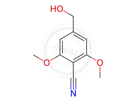 Chemical structure of Benzonitrile, 4-(hydroxymethyl)-2,6-dimethoxy-