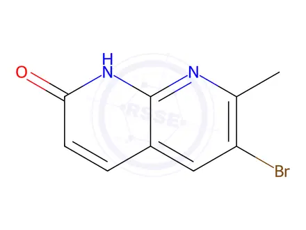 Chemical structure of 1,8-Naphthyridin-2(1H)-one, 6-bromo-7-methyl-