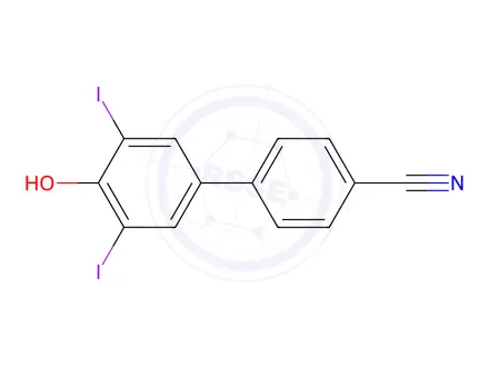 Chemical structure of 4'-hydroxy-3',5'-diiodo-[1,1'-Biphenyl]-4-carbonitrile