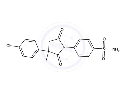 Chemical structure of 4-(3-(4-Chlorophenyl)-3-methyl-2,5-dioxopyrrolidin-1-yl)benzenesulfonamide