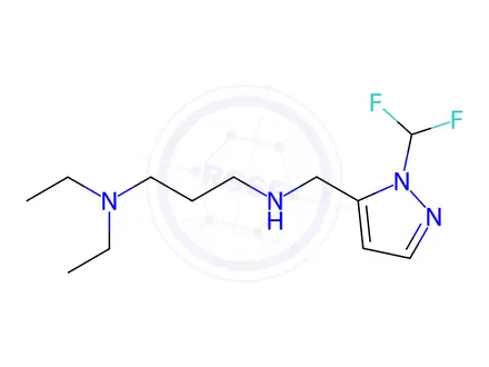 Chemical structure of N'-{[1-(difluoromethyl)-1H-pyrazol-5-yl]methyl}-N,N-diethylpropane-1,3-diamine